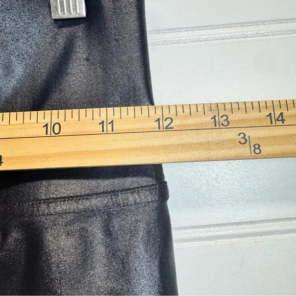 Carbon38 Takara Shine Leggings Womens S Black Gloss Crop High Waist Activewear - Picture 6 of 11